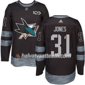 Miesten NHL San Jose Sharks Pelipaita Martin Jones 31 1917-2017 100th Anniversary Adidas Musta Authentic